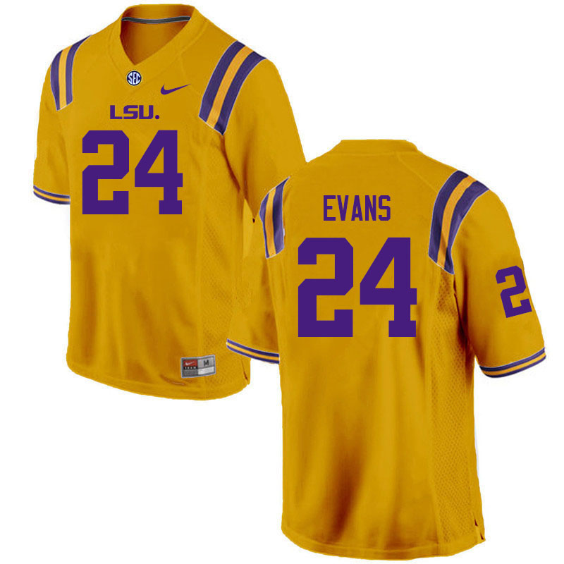 LSU Tigers #24 Darran Evans College Football Jerseys Stitched Sale-Gold